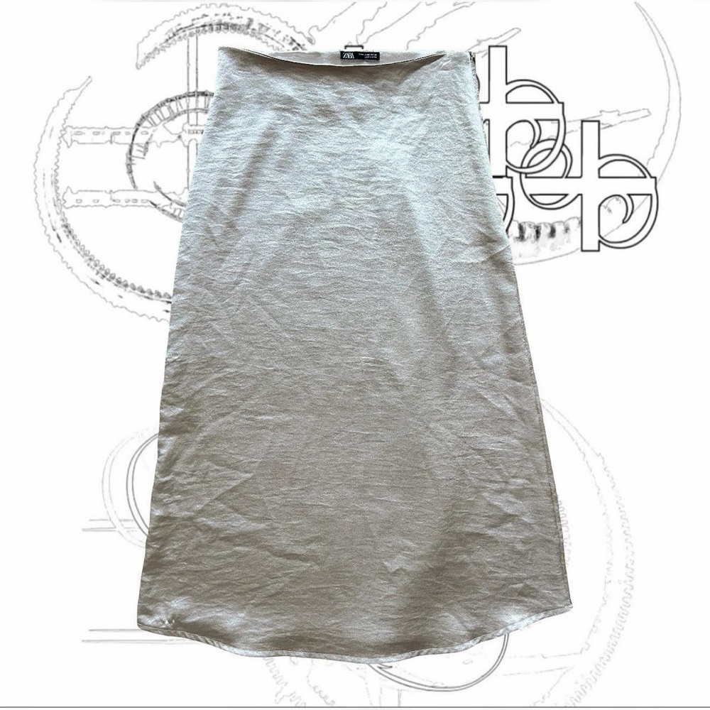 ZARA Light Gray/Silver Skirt